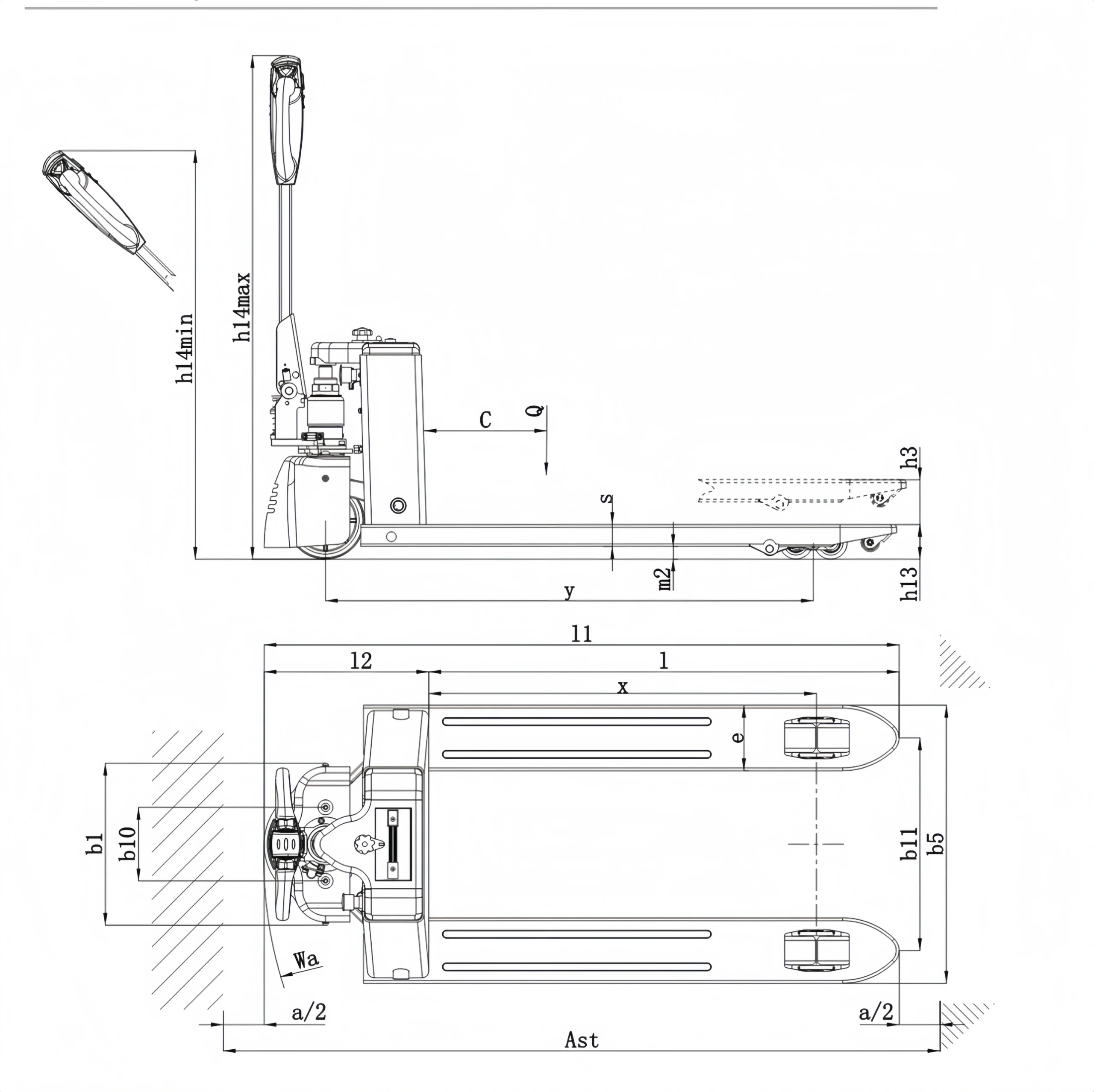 QSLiFT EPT20E Electric Pallet Truck, Capacity 2000kg - Слика 3