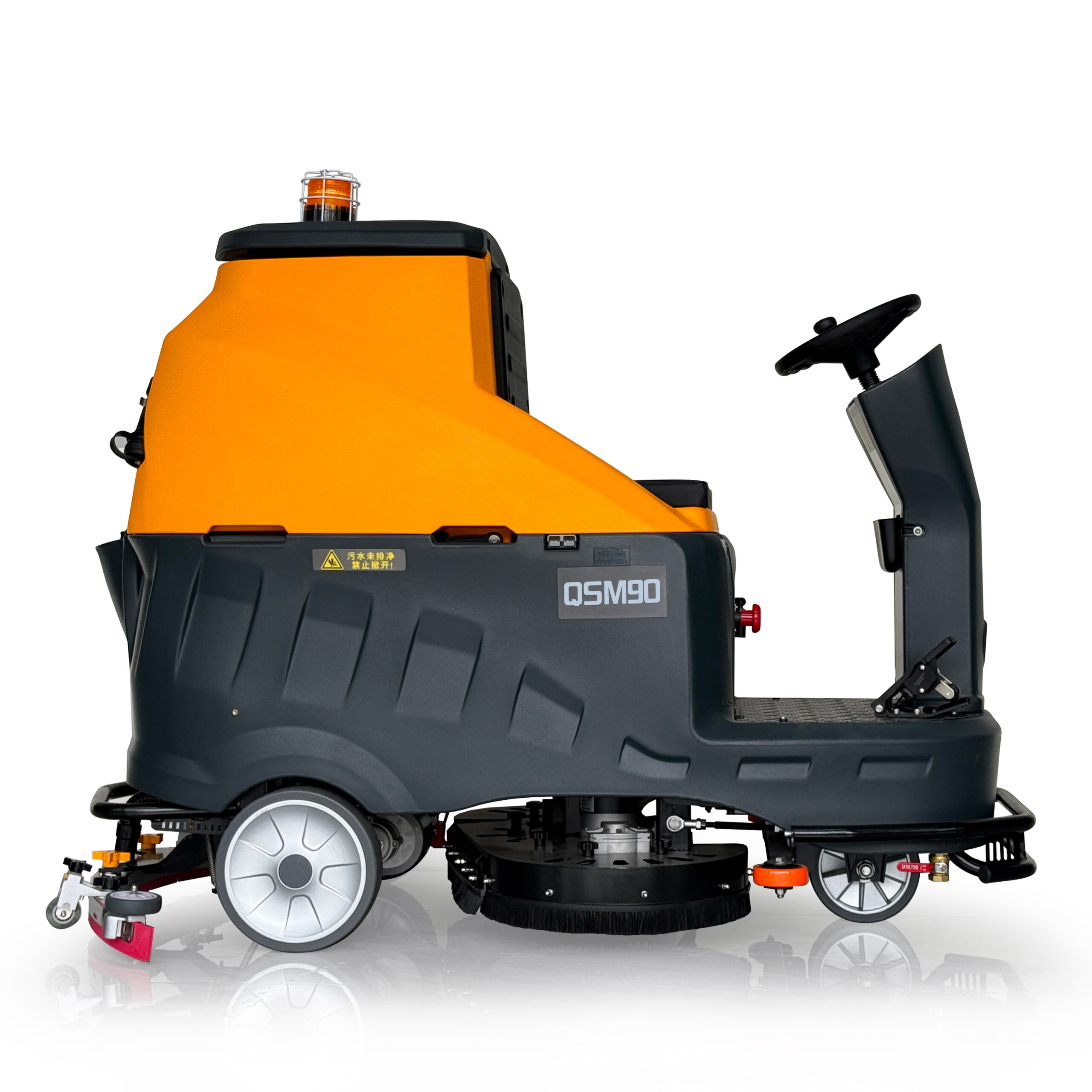 QSM90 Industrial Ride-On Floor Scrubber Dryer | 36V Heavy-Duty Cleaning Machine - Слика 5
